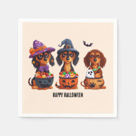 Gelukkige Halloween teckel honden Servet