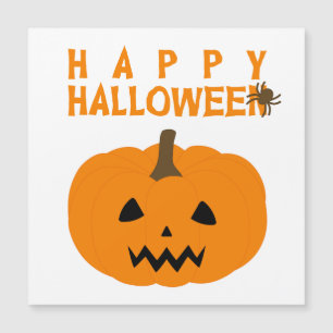 Gelukkige Halloween Tekst en Pompoen op Wit