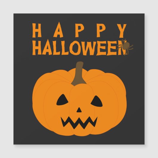 Gelukkige Halloween Tekst en Pompoen op Zwart (Voorkant)