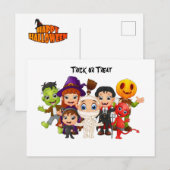 Gelukkige Halloween trick or treat kinderen Feestdagenkaart (Voorkant / Achterkant)
