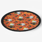 Gelukkige Halloween Vampier Vleermuis Volle Maan F Papieren Bordje (Gekanteld)