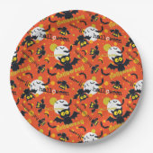Gelukkige Halloween Vampier Vleermuis Volle Maan F Papieren Bordje (Voorkant)