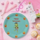 Gelukkige Halloween van kleine Frankenstein Papieren Bordje (Feest)