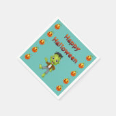 Gelukkige Halloween van kleine Frankenstein Servet (Hoek)