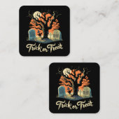 Gelukkige Halloween van uw grappige kerkhof! Vierkante Visitekaartje (Voorkant / Achterkant)