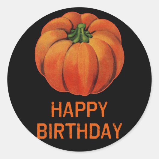 Gelukkige Halloween Verjaardag met Pompoen Ronde Sticker (Voorkant)