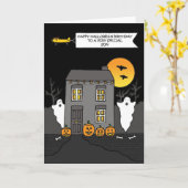 Gelukkige Halloween Verjaardag Zoon Kaart (Gele Bloem)