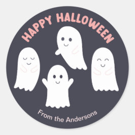 Gelukkige Halloween vriendelijke geesten Ronde Sticker