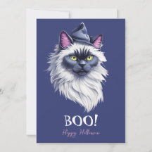 Gelukkige Halloween waterverf birman cat in heks p