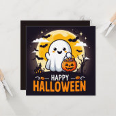 Gelukkige Halloween Wenskaarten Kaart (Voorkant / Achterkant in situ)