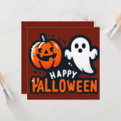 Gelukkige Halloween Wenskaarten Kaart (Voorkant / Achterkant in situ)
