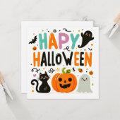 Gelukkige Halloween Wenskaarten  Kaart (Voorkant / Achterkant in situ)