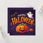 Gelukkige Halloween Wenskaarten Kaart (Voorkant / Achterkant in situ)