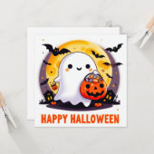 Gelukkige Halloween Wenskaarten Kaart (Voorkant / Achterkant in situ)