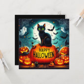 Gelukkige Halloween Wenskaarten Kaart (Voorkant / Achterkant in situ)