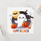 Gelukkige Halloween Wenskaarten Kaart (Voorkant / Achterkant in situ)