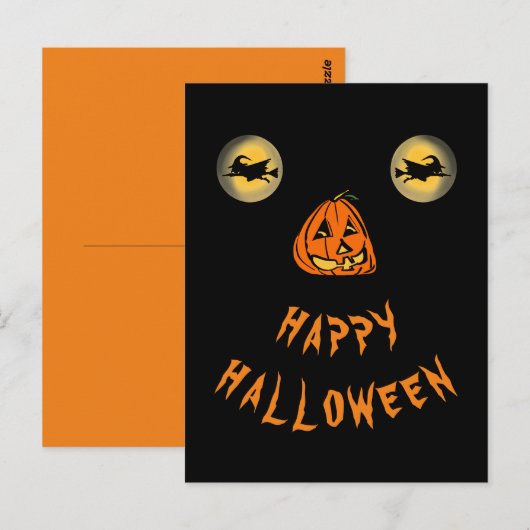 Gelukkige Halloween Witchy Ogen En Pompoen Neus Briefkaart (Voorkant / Achterkant)