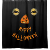 Gelukkige Halloween Witchy Ogen En Pompoen Neus Douchegordijn (Voorkant)