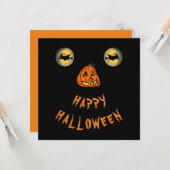 Gelukkige Halloween Witchy Ogen En Pompoen Neus Kaart (Voorkant / Achterkant in situ)