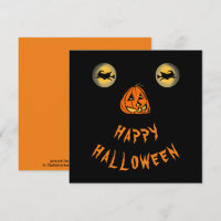Gelukkige Halloween Witchy Ogen En Pompoen Neus