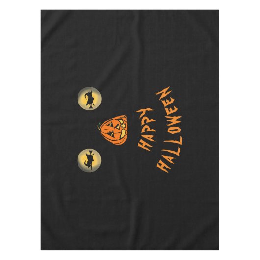 Gelukkige Halloween Witchy Ogen En Pompoen Neus Tafelkleed (Voorkant)