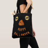 Gelukkige Halloween Witchy Ogen En Pompoen Neus Tote Bag (Dichtbij)