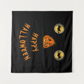 Gelukkige Halloween Witchy Ogen En Pompoen Neus Wandkleed (Voorkant (horizontaal))