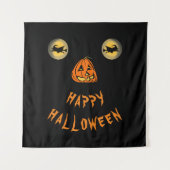 Gelukkige Halloween Witchy Ogen En Pompoen Neus Wandkleed (Voorkant)