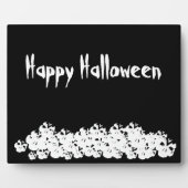 Gelukkige Halloween zwart wit schedels skelet stap Fotoplaat (Voorkant)
