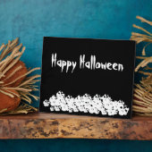 Gelukkige Halloween zwart wit schedels skelet stap Fotoplaat (Zijkant)