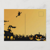 Gelukkige Halloween zwarte heks foto Briefkaart (Achterkant)
