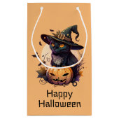 Gelukkige Halloween Zwarte Kat Pompoen | Licht Sin Klein Cadeauzakje (Achterkant)