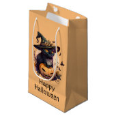 Gelukkige Halloween Zwarte Kat Pompoen | Licht Sin Klein Cadeauzakje (Voorkant Gekanteld)