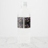 Gelukkige Halloween Zwarte Kat Verjaardag Waterfles Etiket (Achterkant)
