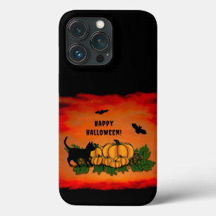 Gelukkige Halloween, Zwarte Kat, Vleermuis en Pomp Case-Mate iPhone Case