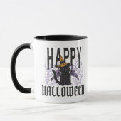 GELUKKIGE HALLOWEEN ZWARTE KATTENVLEUGELS MOK (Links)