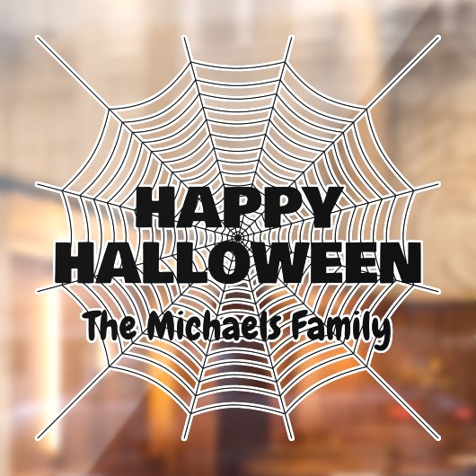 Gelukkige Halloween Zwarte spin web familienaam Raamsticker (Vel 2)