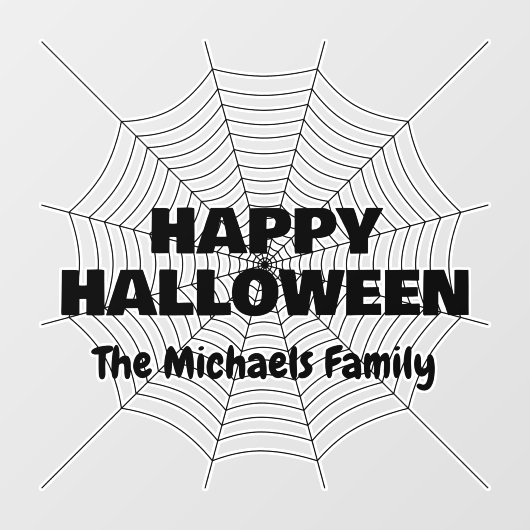 Gelukkige Halloween Zwarte spin web familienaam Raamsticker (Vel)