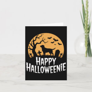 Gelukkige Halloweenie Hondenliefhebbers Griezelige Kaart