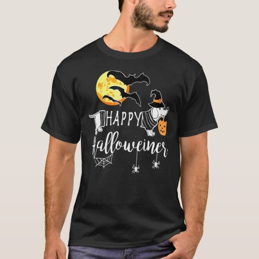 Gelukkige Halloweiner Dachshund Halloween voor Dox T-shirt (Voorkant)