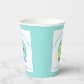 Gelukkige Halve Verjaardag Baby Duck met Cake Part Papieren Bekers (Rechts)