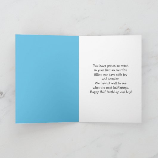 Gelukkige Halve Verjaardag Zoon Baby Fox met Verja Kaart (Binnen)