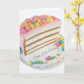 Gelukkige halve verjaardagstaart kaart (Gele Bloem)