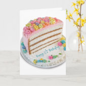 Gelukkige halve verjaardagstaart kaart (Gele Bloem)