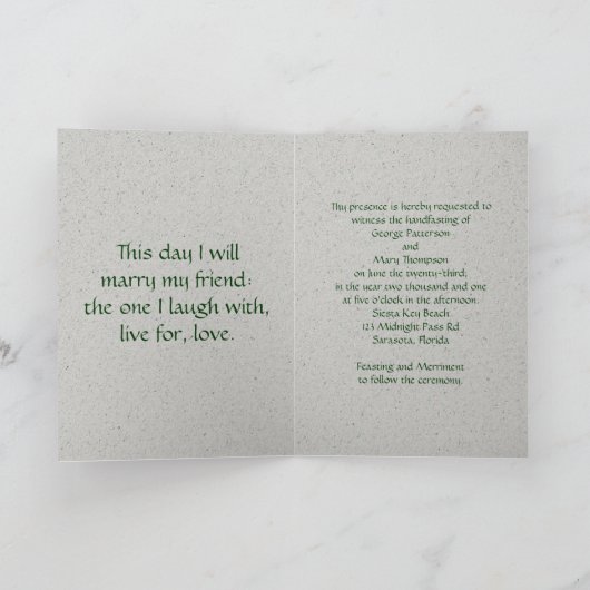 Gelukkige Handfasting Kaart (Binnen)