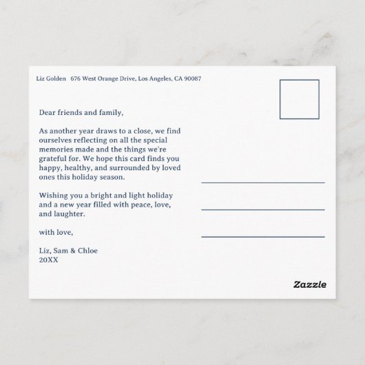 GELUKKIGE HANUKKAH Hand-getrokken Custom 6 FOTO Va Briefkaart (Achterkant)