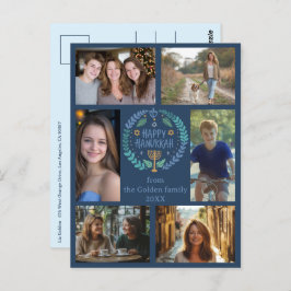 GELUKKIGE HANUKKAH Hand-getrokken Custom 6 FOTO Va Briefkaart