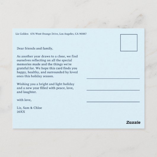 GELUKKIGE HANUKKAH Hand-getrokken Custom 6 FOTO Va Briefkaart (Achterkant)