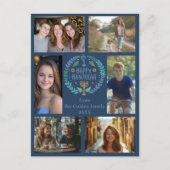 GELUKKIGE HANUKKAH Hand-getrokken Custom 6 FOTO Va Briefkaart (Voorkant)