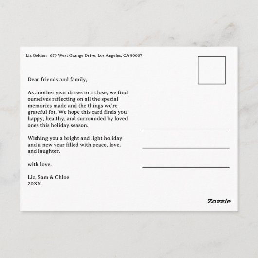 GELUKKIGE HANUKKAH Hand-getrokken Custom 6 FOTO Va Briefkaart (Achterkant)